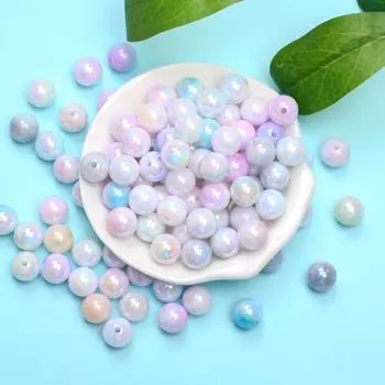 Серьги ручной работы DIY Браслет AB Цвет Двухцветные аксессуары ручной работы Модное ожерелье 8/10 мм Круглые бусины Ювелирные изделия Материал из бисера 100 шт. 8mm разноцветный