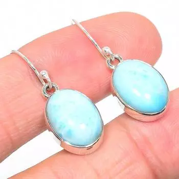 Серьги ручной работы из чистого серебра 925 пробы Natural Republic с драгоценным камнем Ларимар 1,25 дюйма c7T43