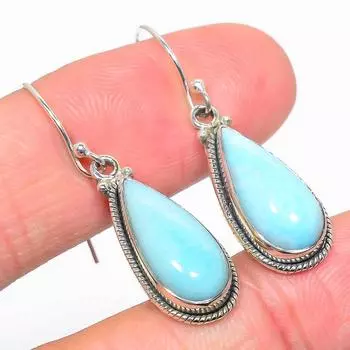 Серьги ручной работы из чистого серебра 925 пробы с драгоценным камнем Natural Republic Ларимар 1,50 дюйма Y6A53