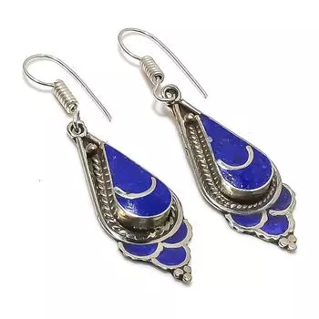 Серьги ручной работы из натурального лазурита 2,29 дюйма t7p40