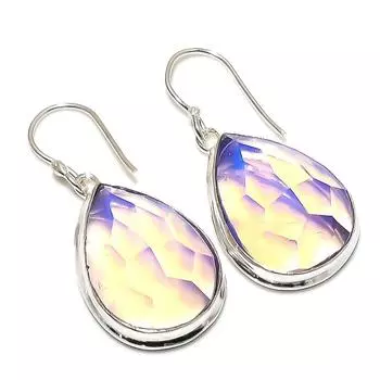 Серьги ручной работы из серебра 925 пробы с молочным опалом 1,85 дюйма F7U38