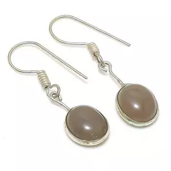 Серьги ручной работы из стерлингового серебра 925 пробы с натуральным драгоценным камнем халцедоном 1,38 дюйма w8u67