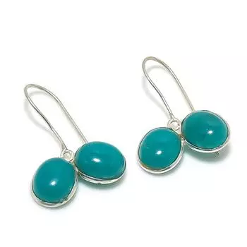 Серьги ручной работы из стерлингового серебра 925 пробы с натуральным зеленым ониксом, размером 1,18 дюйма, r6w28