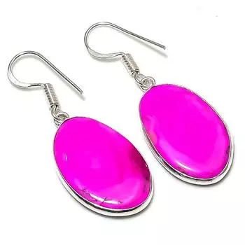 Серьги ручной работы из стерлингового серебра 925 пробы с натуральным озерным агатом диаметром 1,65 дюйма, d0m67