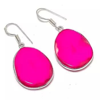 Серьги ручной работы из стерлингового серебра 925 пробы с натуральным озерным агатом 1,65 дюйма E1q47