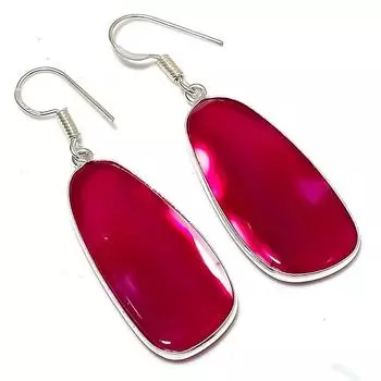 Серьги ручной работы из стерлингового серебра 925 пробы с натуральным озерным агатом размером 2,05 дюйма m3d04