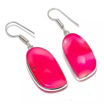 Серьги ручной работы из стерлингового серебра 925 пробы с натуральным озерным агатом размером 1,81 дюйма m6W18