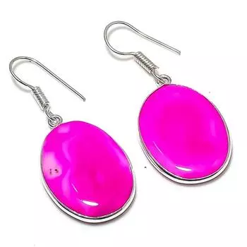 Серьги ручной работы из стерлингового серебра 925 пробы с натуральным озерным агатом 1,65 дюйма B1e21