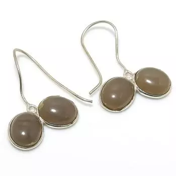 Серьги ручной работы из стерлингового серебра 925 пробы с натуральным драгоценным камнем халцедоном 1,18 дюйма h5J35