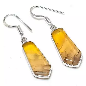 Серьги ручной работы из стерлингового серебра 925 пробы с натуральным агатом Монтаны 1,65 дюйма c7z63