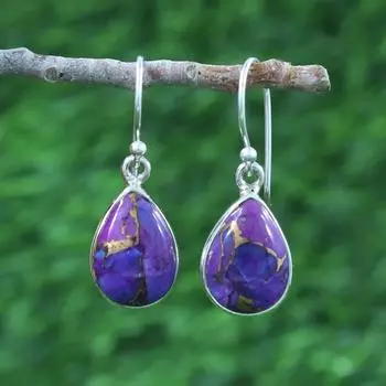 Серьги ручной работы из стерлингового серебра 925 пробы с бирюзой, подарок для нее, висячие серьги, модные украшения