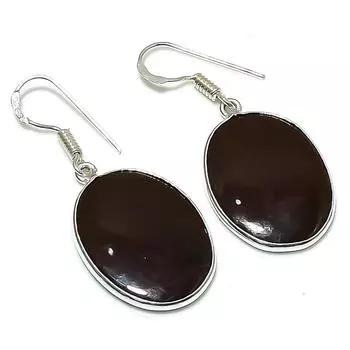 Серьги ручной работы из стерлингового серебра 925 пробы с натуральным кровавым камнем 1,65 дюйма P2G17