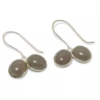 Серьги ручной работы из стерлингового серебра 925 пробы с натуральным драгоценным камнем халцедоном 1,18 дюйма E8n48