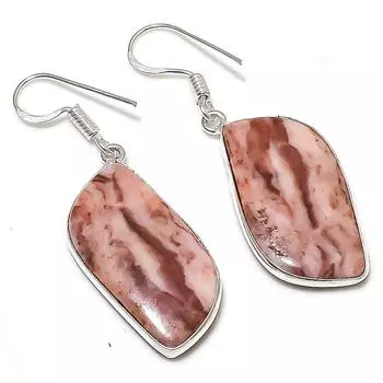 Серьги ручной работы из стерлингового серебра 925 пробы с натуральным драгоценным камнем Rossita Jasper 1,85 дюйма e3U35