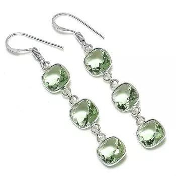 Серьги ручной работы из стерлингового серебра 925 пробы с драгоценным камнем перидот 2,25 дюйма a4M55