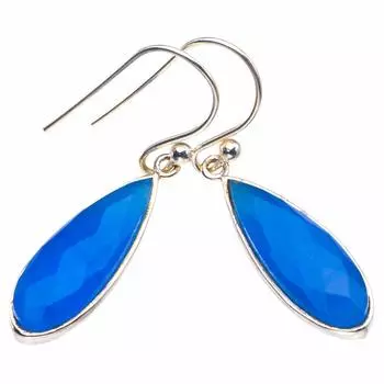 Серьги ручной работы из стерлингового серебра 925 пробы с натуральным аметистом 1,5 дюйма D3713