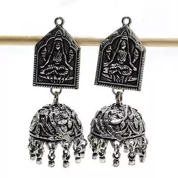 Серьги ручной работы из стерлингового серебра 925 пробы с натуральными драгоценными камнями в винтажном стиле 1,97 дюйма T3c82