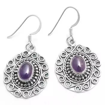 Серьги ручной работы, Эффектные украшения, Дизайнерские серьги, Подарок маме, Аметист, Серьги Ларимар фиолетовый