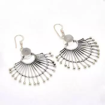 Серьги ручной работы с драгоценным камнем Aqua Chalcedony, посеребренные, 925 пробы, 2,12 дюйма