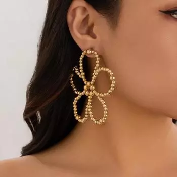 Серьги ручной работы с искусственным жемчугом и бисером, цветы для женщин и девочек, милые простые богемные праздничные украшения для ушей, серьги-капли, аксессуары