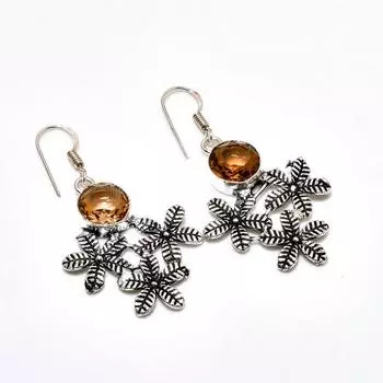 Серьги ручной работы с морганитом, посеребренные 925 пробы, 1,89 дюйма