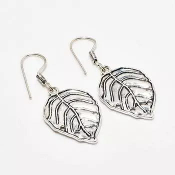 Серьги ручной работы с покрытием из серебра 925 пробы в виде листовидных камней 1,89 дюйма