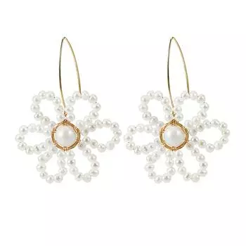 Серьги ручной работы в стиле бохо с висячими цветками из стерлингового серебра 925 пробы, ювелирные изделия с крючками, сладкие и элегантные цветы - серьги для женщин и девочек