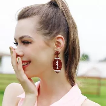 Серьги ручной работы в стиле регби, новые серьги из бисера в этническом стиле в богемном стиле для женщин 7cm