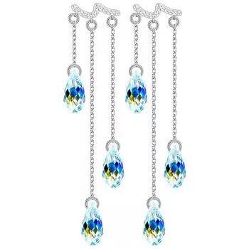 Серьги ручной работы YINUJIAO из стерлингового серебра 925 пробы, уникальные серьги-гвоздики с облаками и каплями дождя с австрийскими кристаллами, висячие украшения в стиле бохо, идеальный подарок для ювелирных изделий