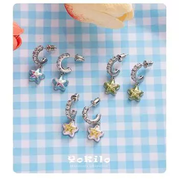 Серьги ручной работы YOK Korean Star Shaped с цирконами для женщин