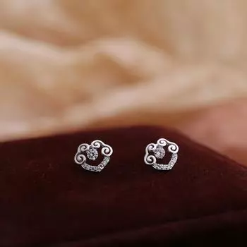 Серьги Ruyi из полого циркония Xiangyun, женские, классические, в национальном стиле, в стиле ретро, высокого класса