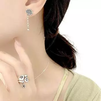 Серьги Ruyi Ретро Темперамент Легкие Роскошные Высококачественные Серьги Благоприятное Облако Китайский Стиль