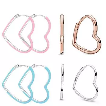 Серьги S925 White Copper New Silver Tide Playful Love Серьги из розового золота