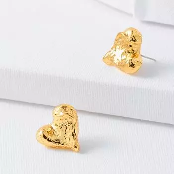 Серьги с эффектом любви из металла, женские серьги с нишевым дизайном и чувством высокого класса золотой