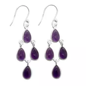Серьги с аметистом и драгоценным камнем, твердые серьги из стерлингового серебра 925 пробы, серьги ручной работы, ювелирные изделия, подарок для женщин и девочек, E-3212 фиолетовый