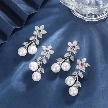 Серьги с австралийским жемчугом Fritillary, женская мода, креативные украшения, ювелирные изделия знаменитостей, серьги-гвоздики, подвеска для женщин