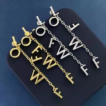 Серьги с бахромой в виде английского алфавита, женские модные, индивидуальные, тонкие, длинные, ювелирные изделия для ушей, новые серебряный