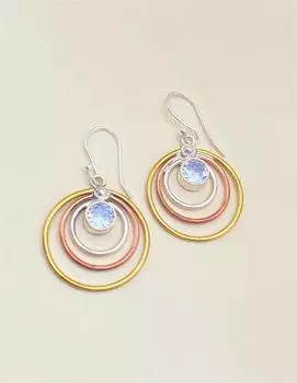 Серьги с белым топазом, стерлинговое серебро 925 пробы, серьги ручной работы