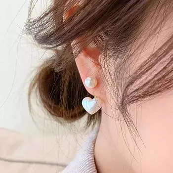 Серьги с белым жемчугом «Любовь», новые модные серьги в форме персикового сердца, серьги «Темперамент Муза» белый