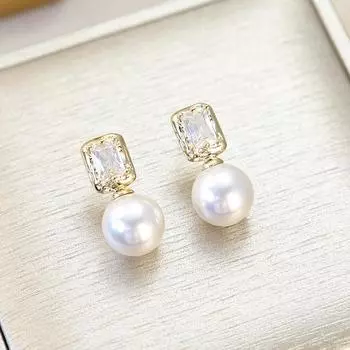 Серьги с бриллиантами и цирконием, жемчугом, женские модные серьги-гвоздики высокого класса, темпераментные, универсальные, легкие, роскошные серьги 18K