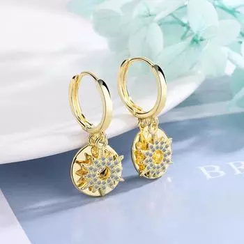 Серьги с бриллиантами из 14-каратного золота для женщин Aros Mujer Oreja, натуральное серебро 925 пробы, вечерние серьги с гранатом Dorp, Orecchini Girl золотой