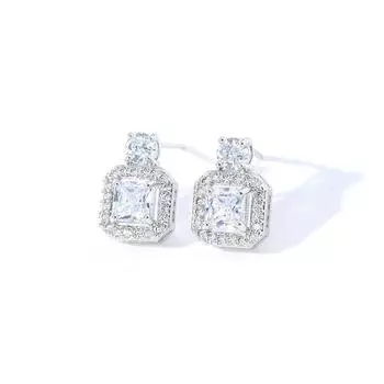 Серьги с бриллиантами из высокоуглеродистого сплава, подвески для ушей, серьги с бриллиантами, Seiko белый