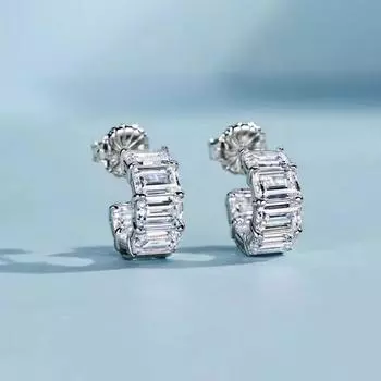 Серьги с бриллиантами матовой зеленой огранки 50 центов, бриллиантовое серебро, серьги из белого золота 18 карат, женские модные серьги для мужчин и женщин