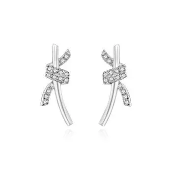 Серьги с бриллиантами, веревки и узлы, серьги, простой женский темперамент