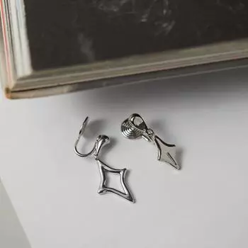 Серьги с четырьмя звездами и спиралями от комаров, зажим для ушей без пирсинга для женщин, ювелирные изделия для ушей