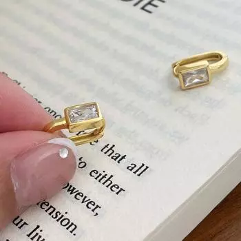 Серьги с цирконием 925 пробы серебра и золота для женщин, аксессуары, праздничные подарки золотой