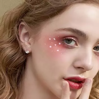 Серьги с цирконием и лунным кроликом, детские забавные стильные милые мини-корейские модные серьги для девочек, маленькие нефритовые серьги с кроликом