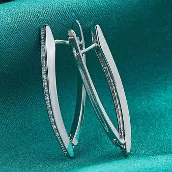 Серьги с цирконом AAA, стерлинговое серебро 925 пробы, подарки для вечеринок, модные украшения