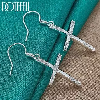Серьги с цирконом ААА, серебряные ювелирные изделия 4.00*1.70cm