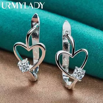 Серьги с цирконом из стерлингового серебра 925 пробы для женщин, модные очаровательные ювелирные изделия ME408